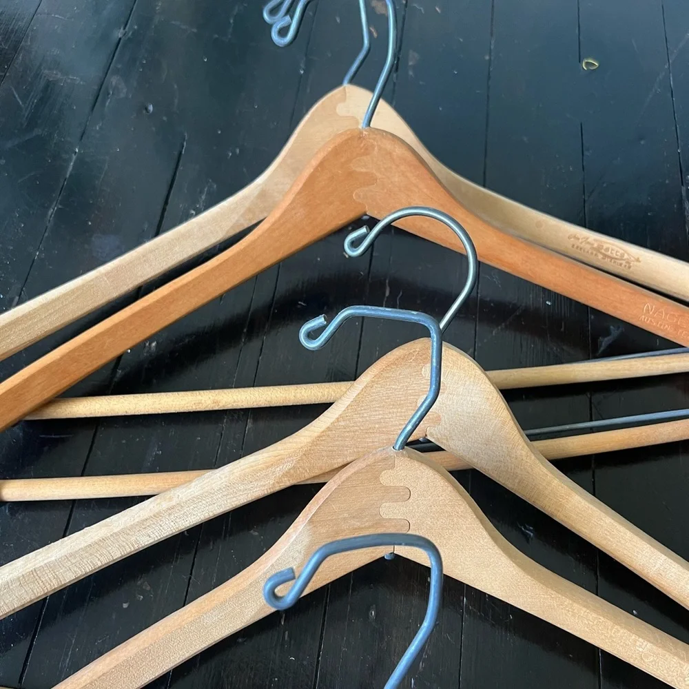 Set of 5 Vintage Wood Hangers 1960’s Wood Hangers
